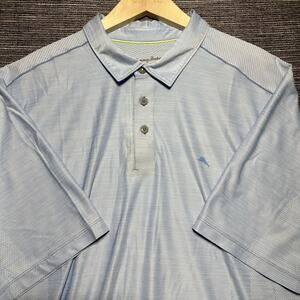 Tommy Bahama Polo Shirt Men's 2XLT Blue Short Sleeve Islandzone Golf